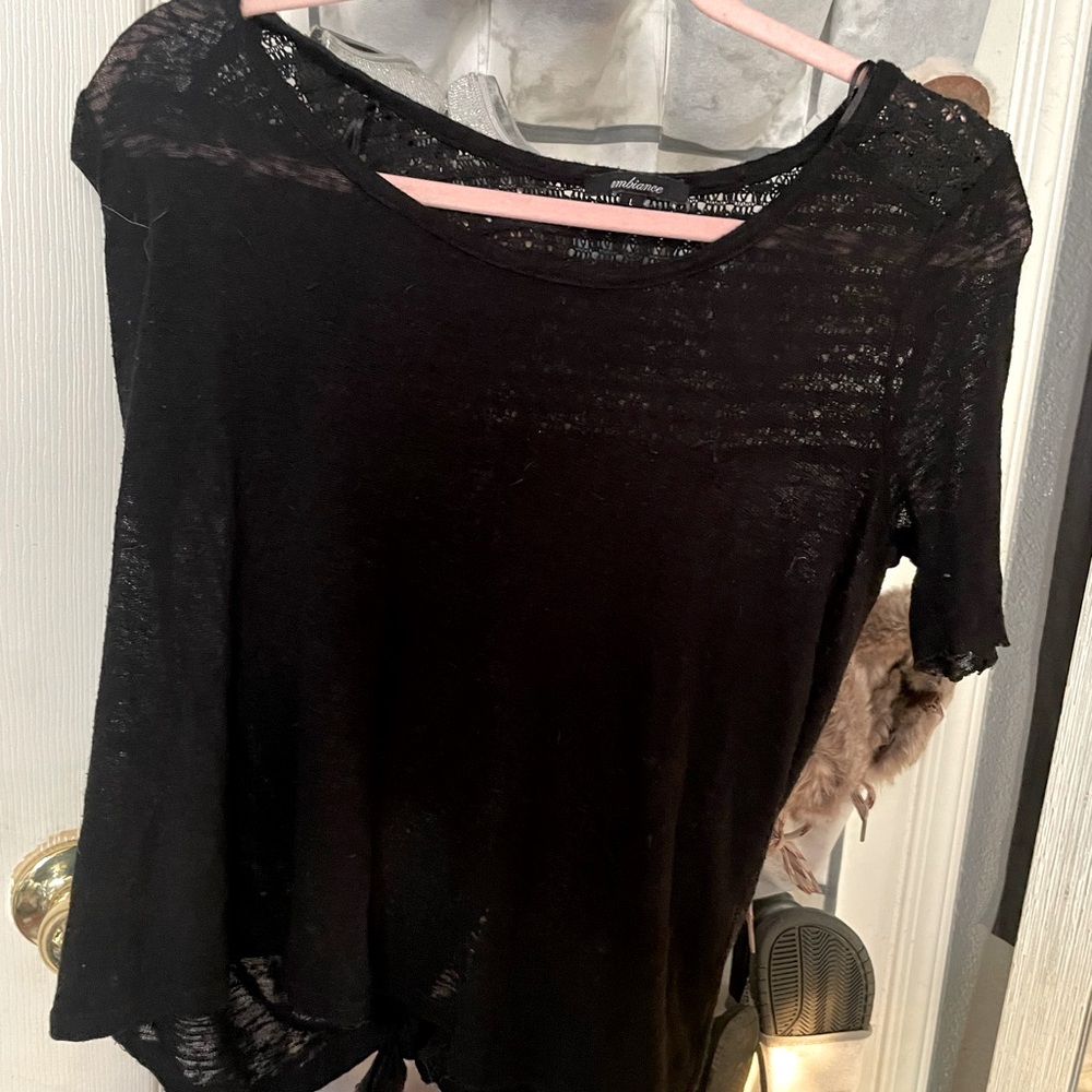 Black shirt with exposed back